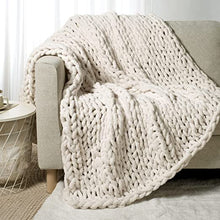 Load image into Gallery viewer, Handmade Chunky Knit Throw (4ft x 5ft)