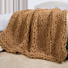 Load image into Gallery viewer, Handmade Chunky Knit Throw (4ft x 5ft)