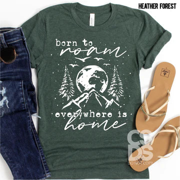 Born To Roam Screen Print Transfer (White)